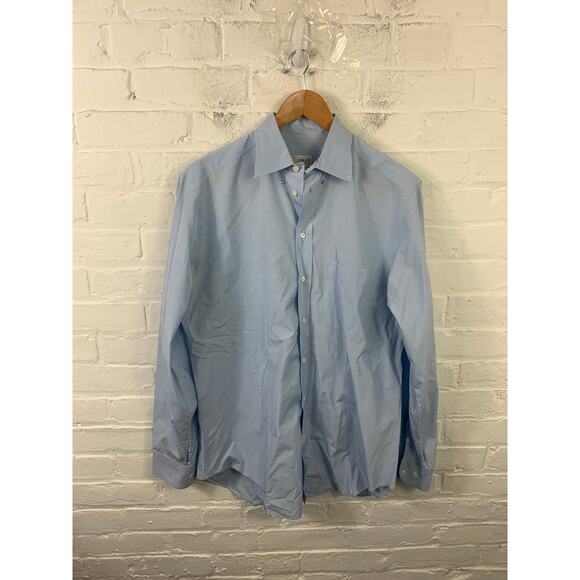 Giorgio Armani Men's Collezioni Button Down Shirt Long Sleeve Blue Size 39/15.5 - Picture 1 of 4